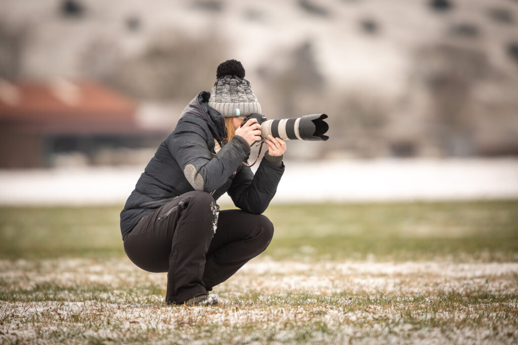 Coralie Duda Fotografie bei Fotoshooting im Winter